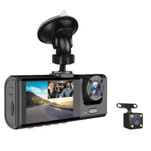 3-Kanal-WLAN-App-Auto-DVR 1080P Dashcam für Autos, Dual-Objektiv-Autoaufnahmekamera mit Rückfahrkamera, Autozubehör