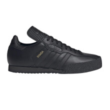 (12 UK, Black/Gold) Adidas Mens Samba Leather Trainers