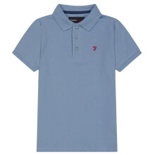 (14-15 Years, Dusky Blue) Farah Boys Bugsworth Embroidered Short-Sleeved Polo Shirt
