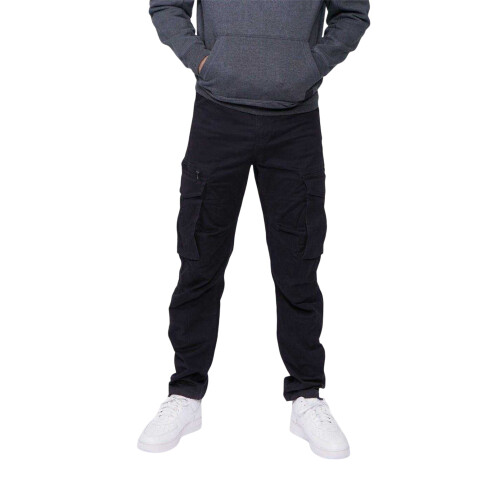(38R, Washed Black) Firetrap Mens Cotton Blend Cargo Trousers 2
