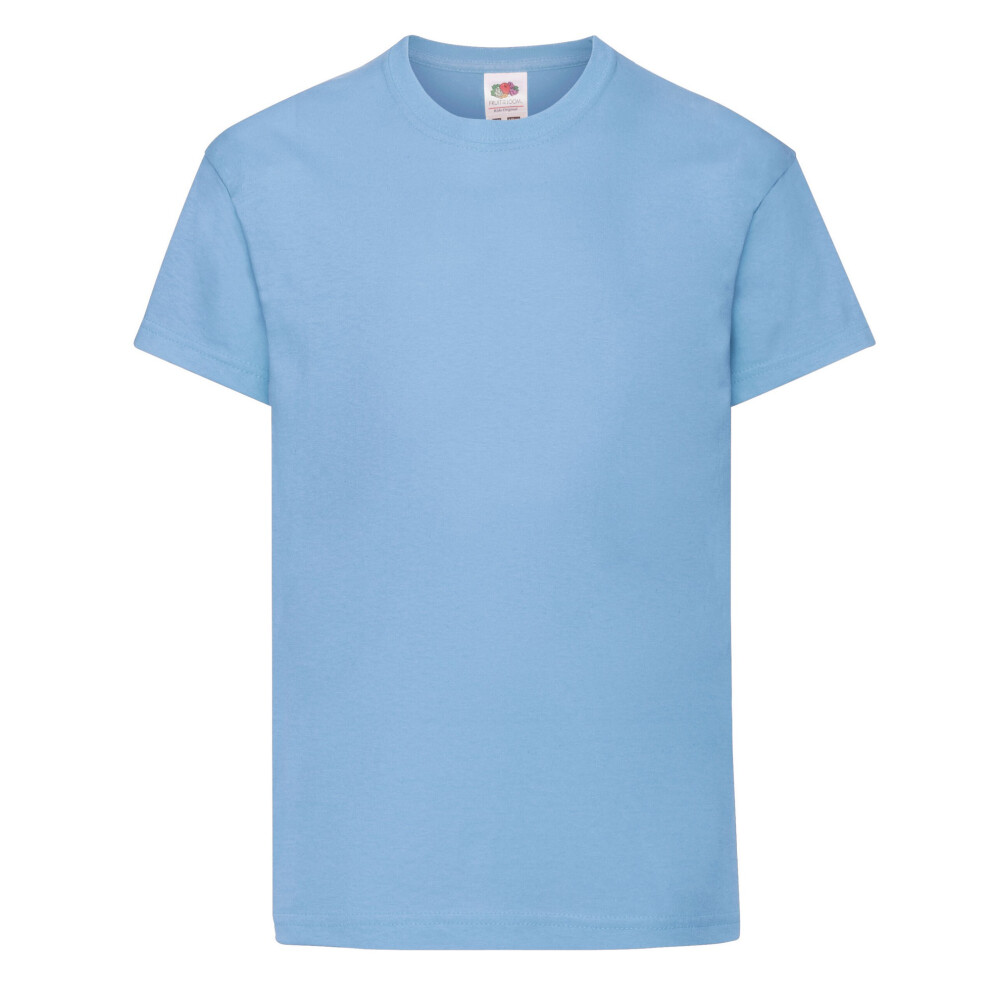 Fruit Of The Loom (12-13 Years, Sky Blue) Childrens/Kids Original T-Shirt