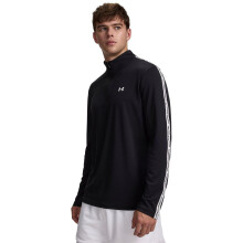(L, Black/White) Under Armour Mens Tech Textured Half Zip Top