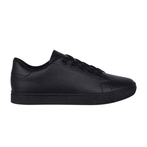 (6 UK, Black) Fabric Childrens/Kids Textile Low Trainers