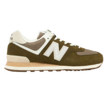 (9 UK, Olive Green/Silver) New Balance Mens 574 Classic Suede Trainers