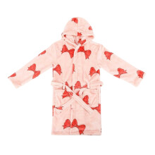 (11-12 Years, Pink) Star Girls Bow Fleece Robe