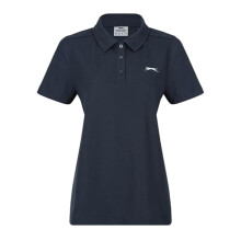 (20 UK, Navy) Slazenger Womens/Ladies Logo Polycotton Polo Shirt