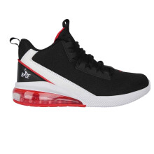 (6 UK, Black/White/Red) Rise Childrens/Kids Digital Basketball Shoes