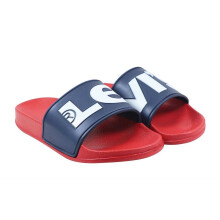 (4 UK, Navy/Red) Levis Unisex Adult Relaxed Fit Flat Sliders