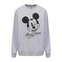 (XL, Grey) Disney Mens Mickey Mouse Cotton Blend Sweatshirt