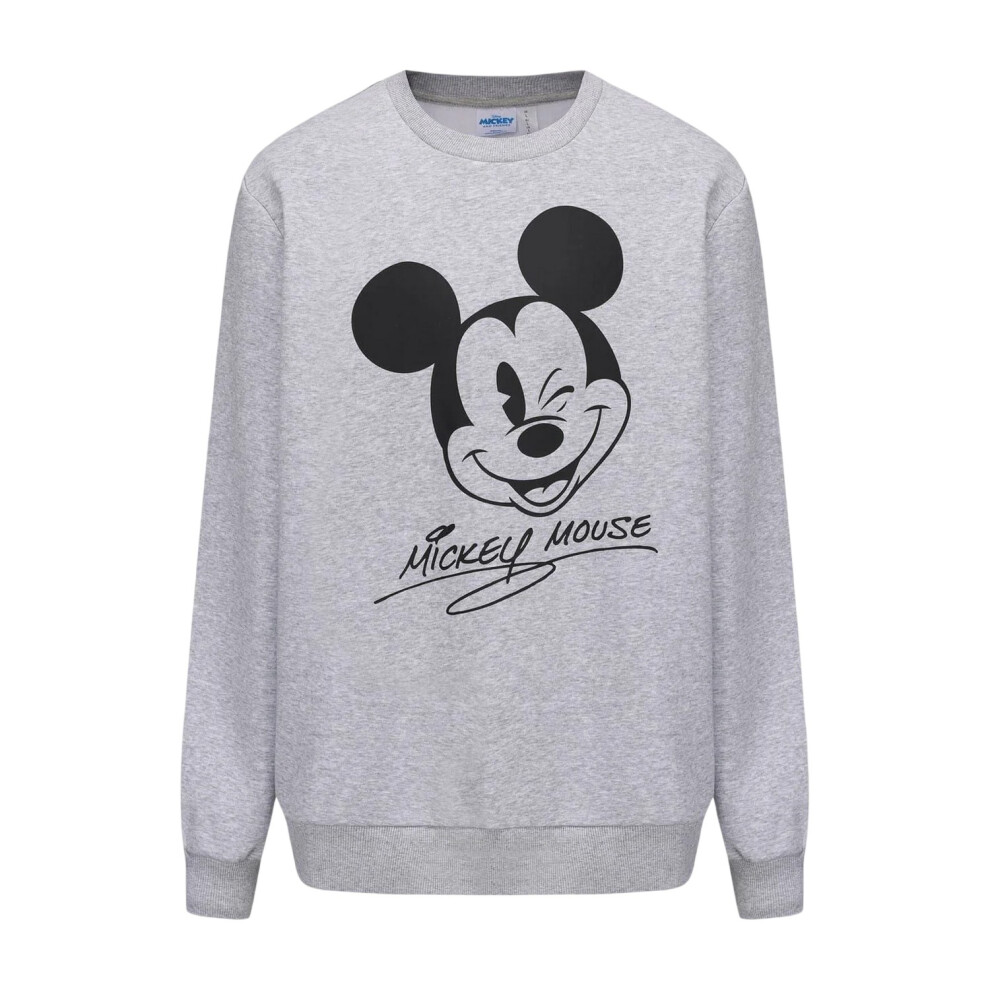 Disney (Xxl, Grey) Mens Mickey Mouse Cotton Blend Sweatshirt