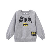 (5-6 Years, Black/Yellow) Batman Boys Crew Logo Brushed Back Crew Neck Sweatshirt