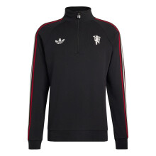 (S, Black/White) Manchester United FC Mens Originals Adidas Half Zip Jumper