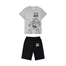 (7-8 Years, Grey/Black) Toy Story Childrens/Kids Buzz Lightyear & Woody T-Shirt & Shorts Set