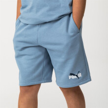 (9-10 Years, Zen Blue) Puma Boys Fleece Logo Regular Shorts