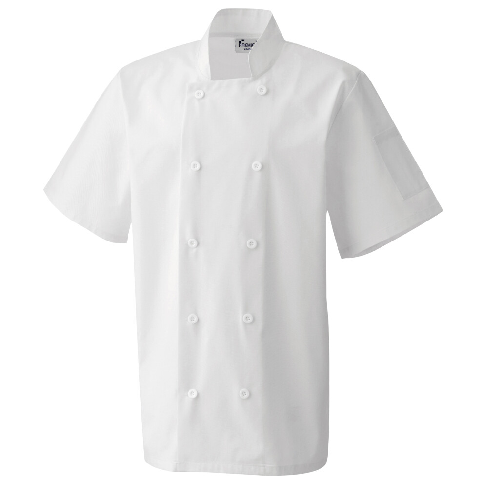 Premier (3Xl, White) Unisex Short Sleeved Chefs Jacket / Workwear (Pack Of 2)