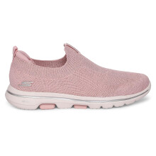 Skechers Womens Go Walk 5-Starlit Walking Shoes Vegan Sparkle Effect Colid Colored Knit With Woven-In Metallic Detail Lt.Pink - 3 Uk (124214)