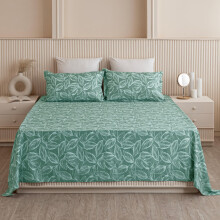 Homemonde Drap Housse Double 84 X 90 Pouces Coton Premium 210 Tc Imprimé Avec 2 Taies - Aqua