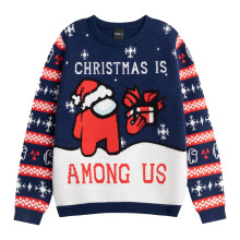 (9-10 Years, Navy) Among Us Boys Christmas Jumper