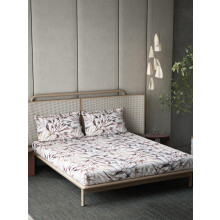 Ddecor Live Beautiful 100% Bomull 145Tc Leaves Queen Sängkläder Med 2 Kuddöverdrag