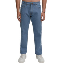 Jeans Highlander Hombre Corte Recto Tiro Medio Elásticos | Estilo Clásico | Confort Todo el Día Azul Claro