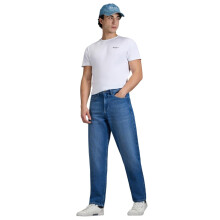 Herren Blaue Relaxed Mid Rise Jeans