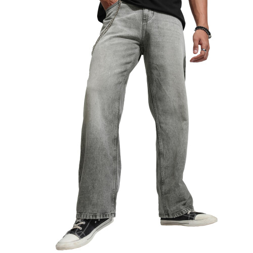 Highlander Highlander Jeans de Pierna Ancha para Hombre Gris