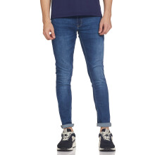 Spykar Herrers Super Skinny Fit Låg Midja Casual Jeans Mörkblå