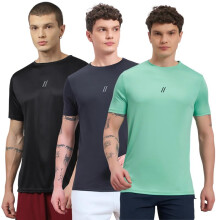 Aticx Slim Fit 3er Pack Polyester Sport T-Shirts für Herren - Rundhals Schnelltrocknend Kurzarm Atmungsaktiv