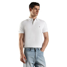 Tommy Hilfiger Solid Regular Fit Cotton Polo T-Shirt White