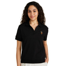 Camiseta Polo Crop U.S. Polo Assn. con Logo Contrast (Uwss23Tsh011_Negro_S)