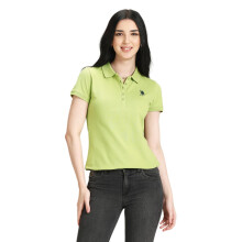 U.S. Polo Assn. Camiseta Polo de Algodón Regular Fit Verde para Mujer (Uwaw23Tsh032_L)