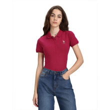 U.S. Polo Assn. Camiseta Polo de Algodón Sólido para Mujer (Uwaw23Tsh023_Rosa_Xxl)