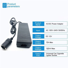 Car Power Adapter Power Convert AC Adapter 110V / 220V to 12V 10A Power Adapter Converter EU Plug
