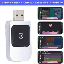Wireless Car Adapter Plug & , CarPlay Dongle Converts Wired to Wireless, Fast Auto Connect, No Delay