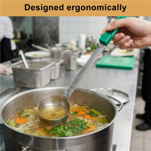 8Pcs Portion Control Serving Spoons Portion Scoops Cups Solid and Slotted Stainless Steel Ladle Spoon for Food,4 Oz 1