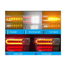 2 Stück LED-Rückleuchten, Blinker, Bremslichter und Rückfahrscheinwerfer für Lkw, Busse, Traktoren und Wohnmobile