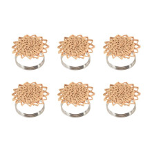 6Pcs Handmade Rattan Napkin Ring Modern Simple Retro Napkin Ring Hotel Country Wedding Napkin Buckle A
