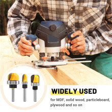 3Pcs 1/4 Inch Shank Bowl and Tray Router Bit, Bowl & Tray Template Router Bit Set with Bearing