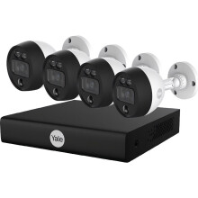 Yale YSV-4CSMD-8CK 4 Cam 8 Channel CCTV Kit Black Outdoor Smart Home Security