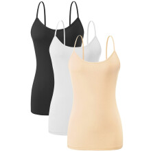Amvelop Justerbar Dam Cami Spaghetti Rem Tanktopp Svart Vit Aprikos M