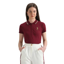 Camisa Polo de Mujer U.S. Polo Assn. con Cuello Tipped (Uwss24Pts069_Rojo_L)