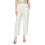 Kvinnor Broderade Rak Byxor, Off White, S 1