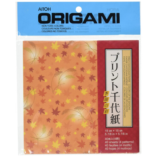 Aitoh Leaves Chiyogami Origami Papper, 40-Pack