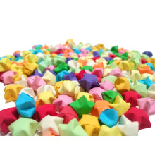 Kingsnow Regnbåge Origami Lyckopapper Stjärnor- 200st Färggranna Origami Drömstjärnor/Handgjord Önskestjärna/Fest Bröllop
