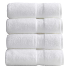 Juego de 4 Toallas de Baño Blancas Springtree Home | Toallas Clásicas de Hotel | 100% Algodón Peinado