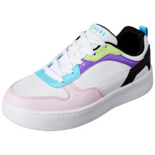 Skechers-Girl's Sneakers-Sport Court 92-319207LI-WBMT-3 White/Black/Multi