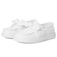 HEYDUDE Zapatillas Wendy Bow Stardust para Niñas, Blancas, 3 Niña Pequeña