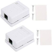 2Pcs Cat6 RJ45 8P8C Mount Box Single Port Desktop Information Junction Box Connector Wall Coupler Jack Adapter