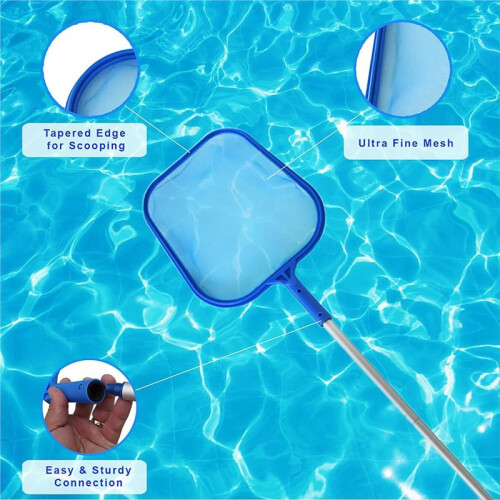 Pool Skimmer with Fine Mesh Net & Pole - Essential Cleaning Tools for Spas, Hot Tubs, and Pools 1