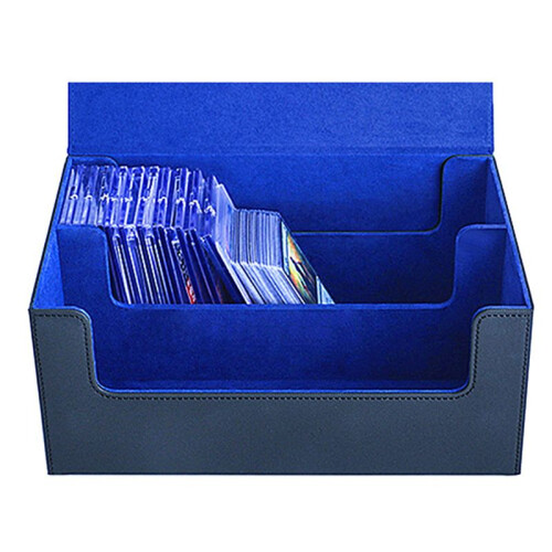 2X Multifunction Card Box Card Case Organizer Storage Box Top Side-Loading Deck Case Game Cards Hobbies,Black+ 2